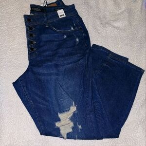 Judy blue jeans NWT plus size 14w boyfriend high waist distressed dark